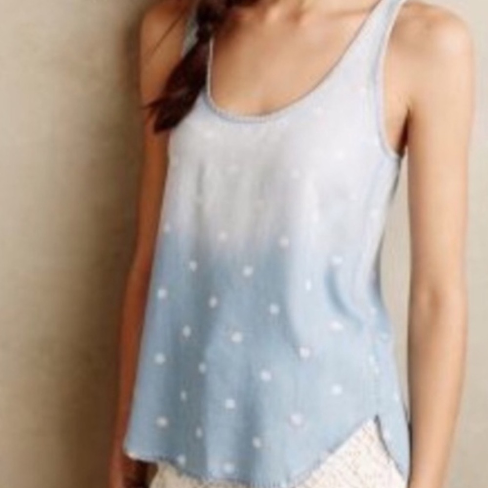 Cloth & Stone Polka Dot Chambray Tank